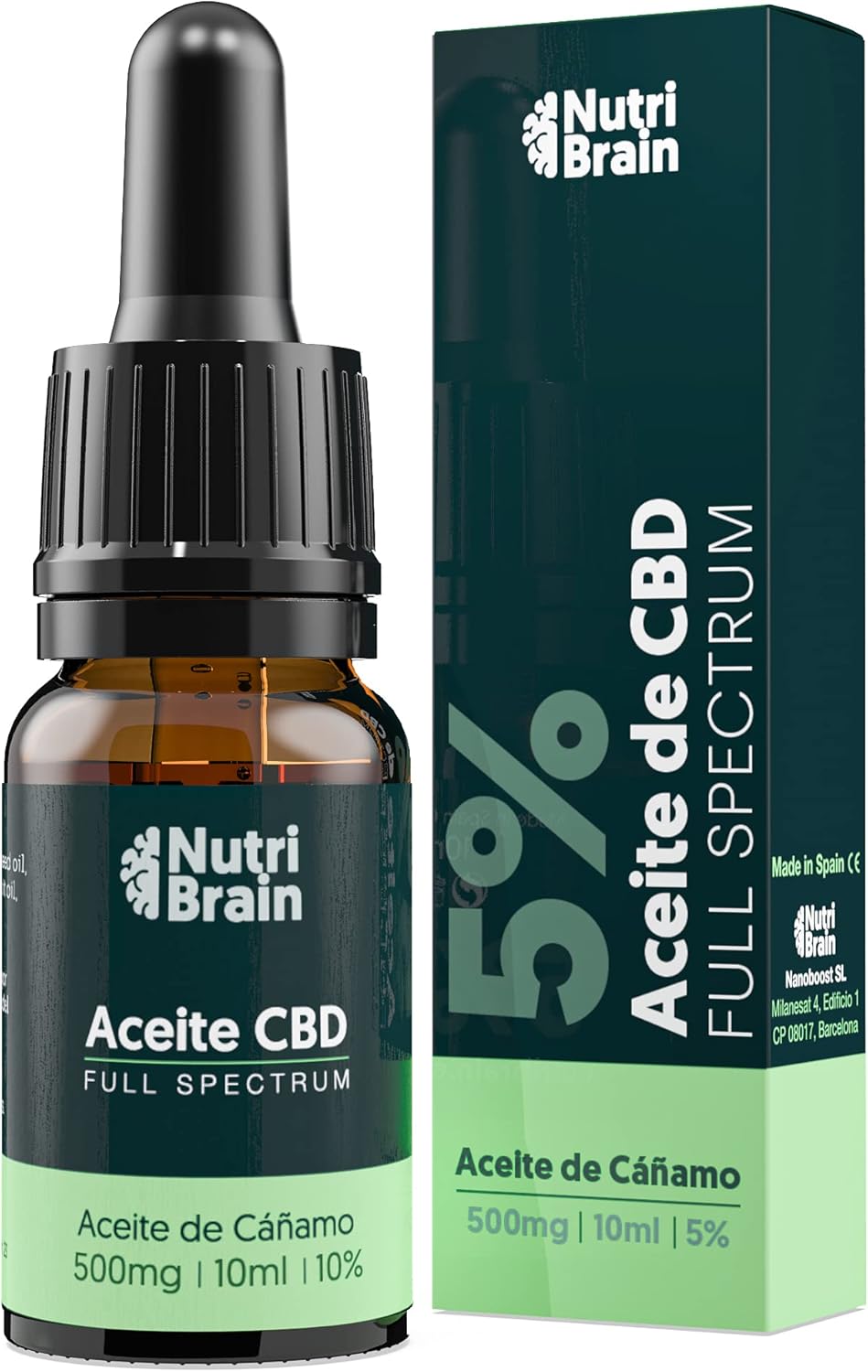 Aceite Cbd Espectro Completo 5% 500mg Relajación Nutribrain 10ml_0