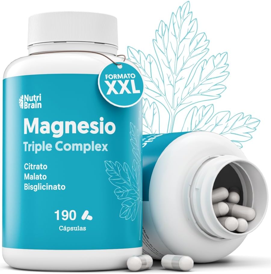 Magnesio Complex 2530mg Citrato Malato Bisglicinato Nutribrain 190 Cápsulas_0