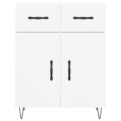 Aparador Alto Madera Contrachapada Blanco Brillo 69,5x34x180 Cm_5