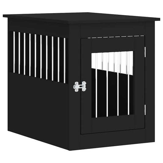 Jaula Para Perros Madera De Ingeniería Negro 55x75x65 Cm_0