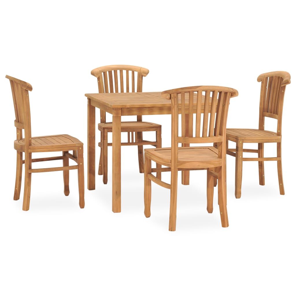 Vidaxl Conjunto De Comedor Para Jardín 5 Piezas Madera Maciza De Teca_0
