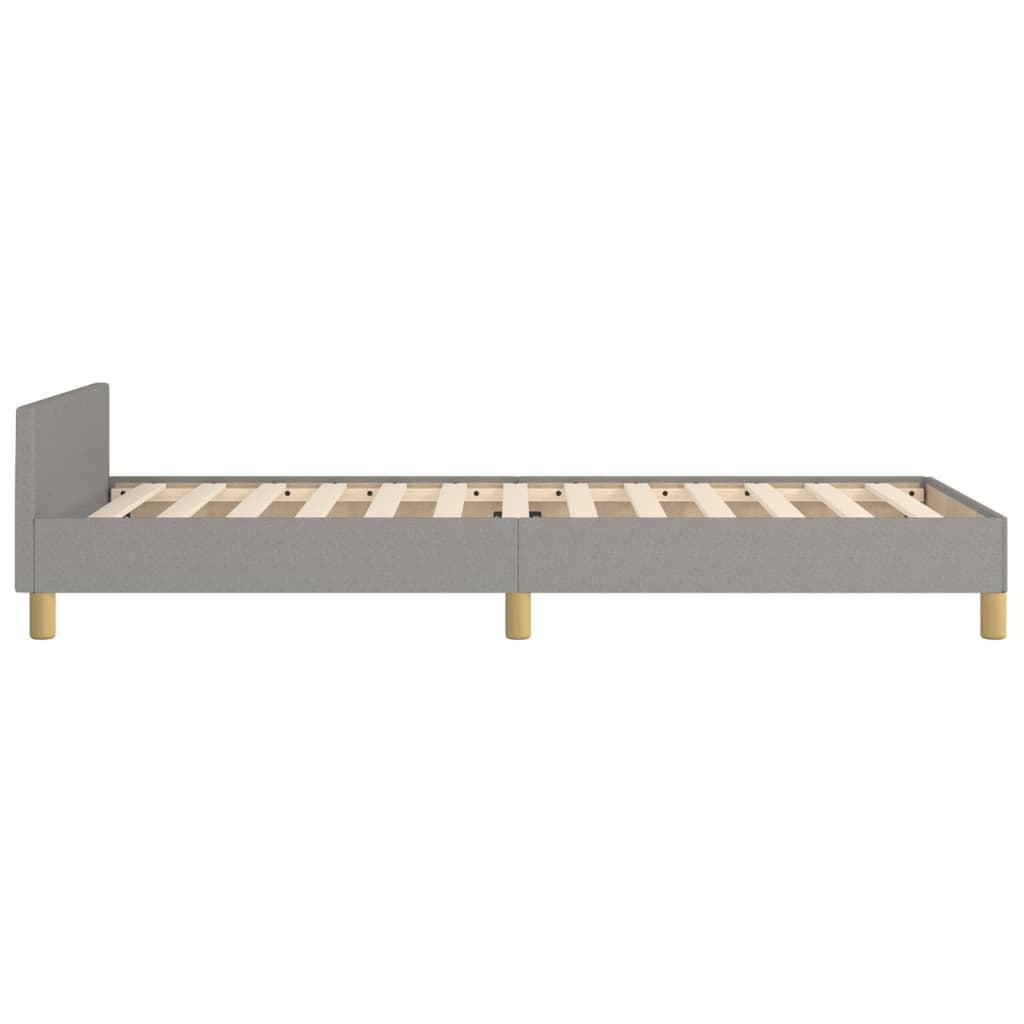 Estructura De Cama Con Cabecero De Tela Gris Claro 80x200 Cm / Vetonek_3