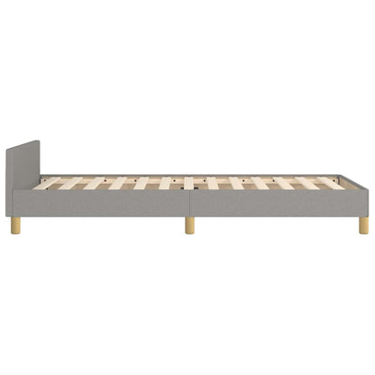 Estructura De Cama Con Cabecero De Tela Gris Claro 90x190 Cm / Vetonek_3