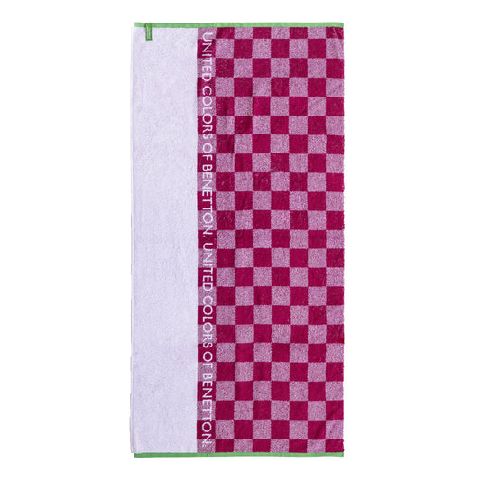 Toalla De Playa Infantil 70x140cm 450gsm 100% Cotton Pink Squares Kids