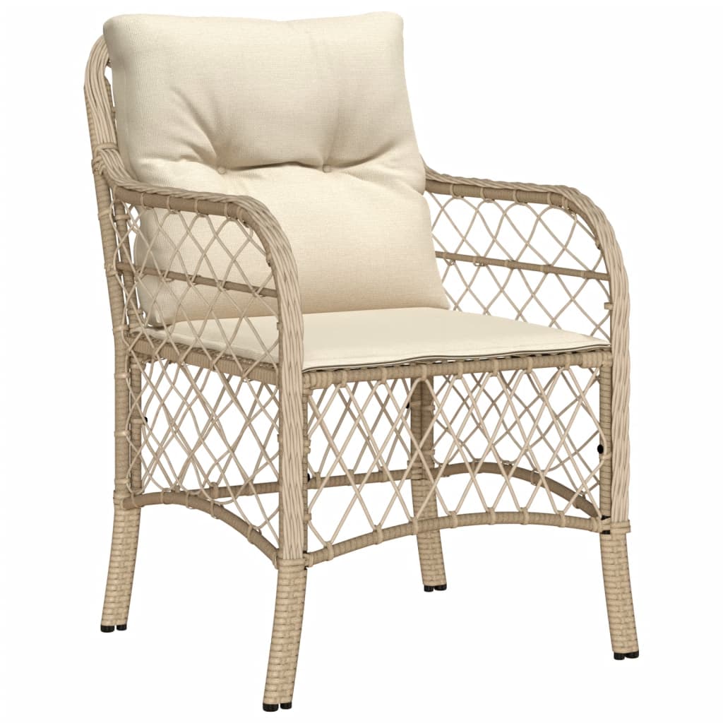Set Comedor De Jardín 9 Pzas Con Cojines Ratán Sintético Beige / Vetonek_2