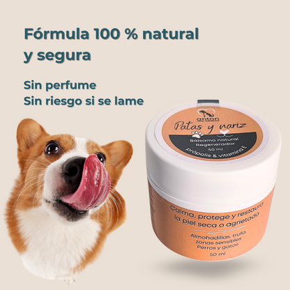 Bálsamo natural para almohadillas y nariz de perros y gatos – Protector hidratante 50 ml