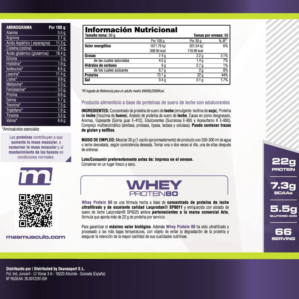 Whey Protein80 - 2 Kg - Choco Surprise (huevo De Chocolate) - Aumenta La Masa Muscular - Masmusculo_5