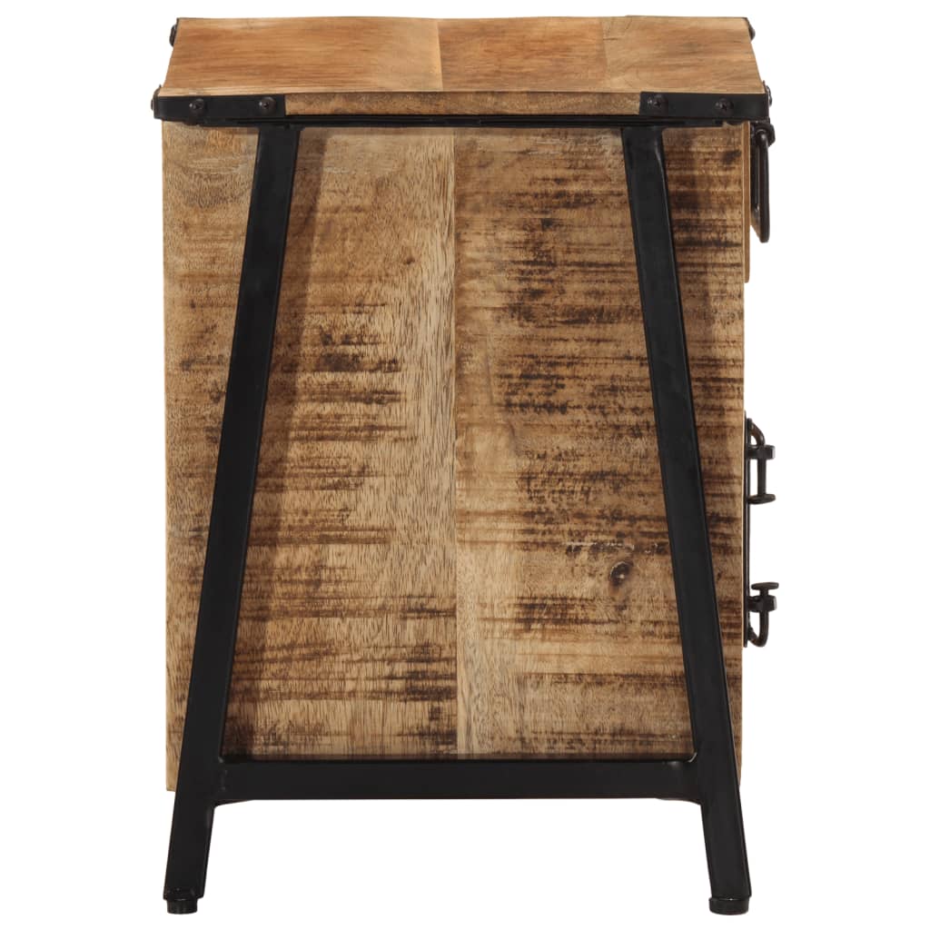 Mesita De Noche Madera Maciza De Mango 40x30x42 Cm_2
