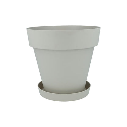 Pacote de vasos de flores com pires na cor cru Tes 18 x 15 cm