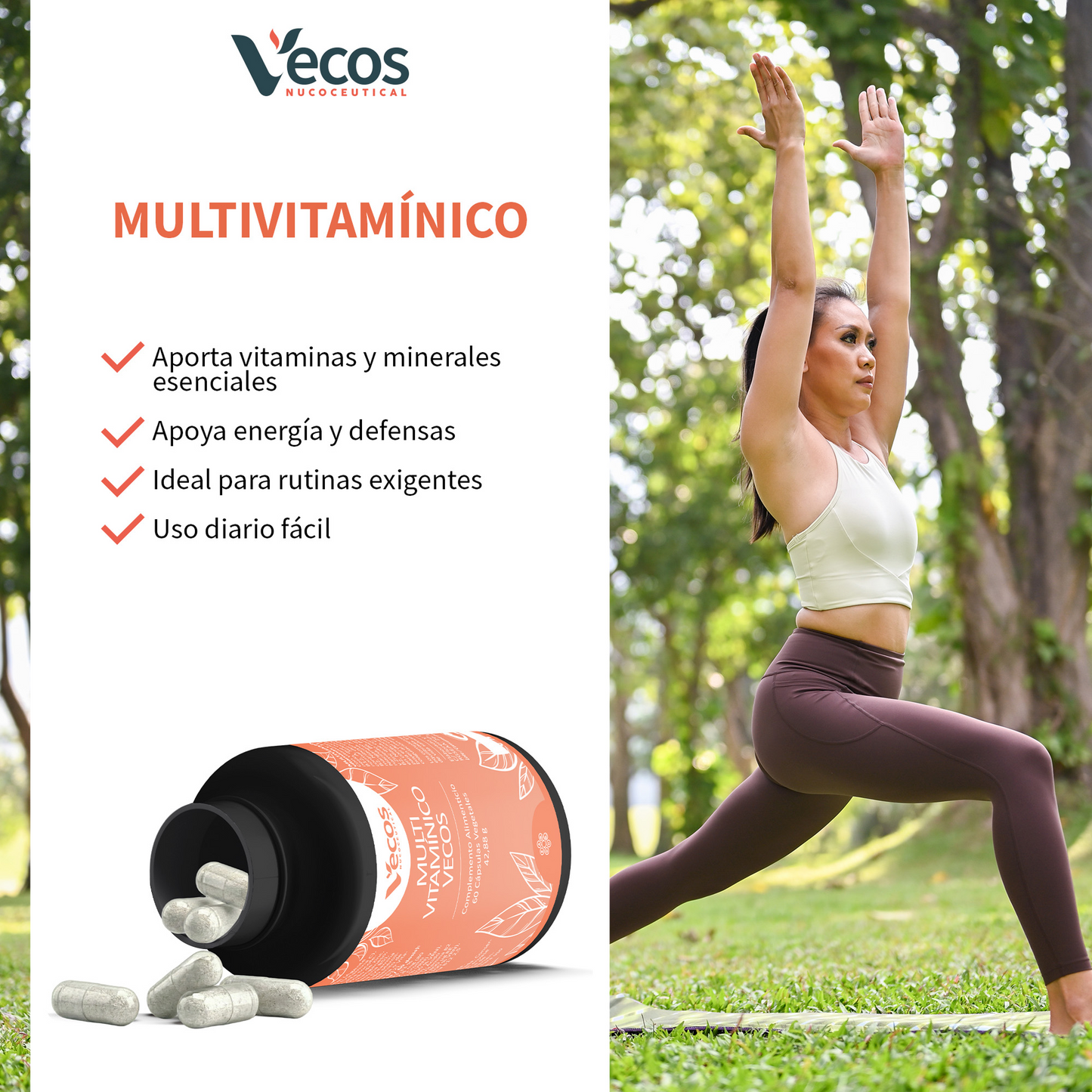 Multivitamínico Completo Vecos 60 Cápsulas | Energía Diaria Y Bienestar Inmunitario | 13 Vitaminas Y 11 Minerales_3