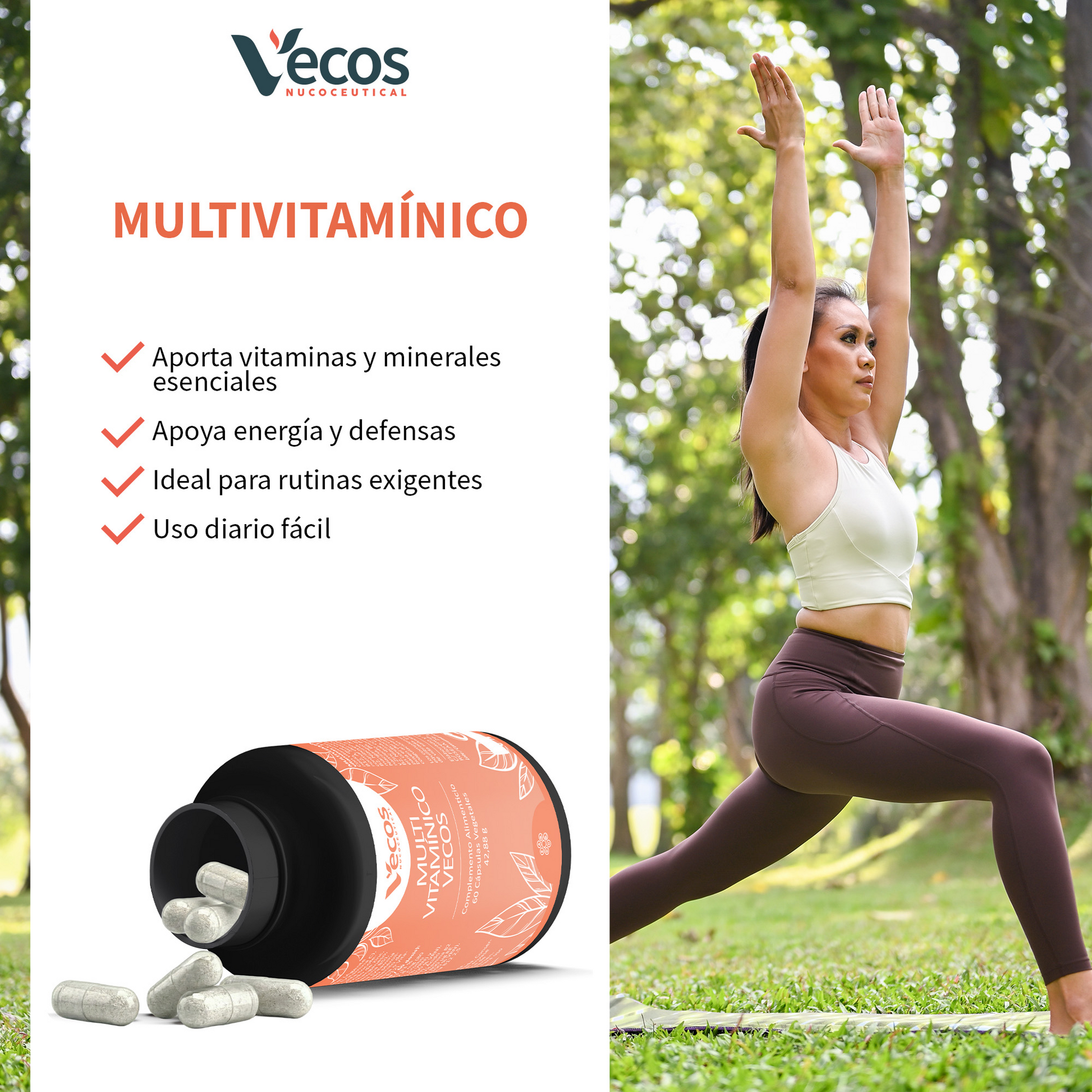 Multivitamínico Completo Vecos 60 Cápsulas | Energía Diaria Y Bienestar Inmunitario | 13 Vitaminas Y 11 Minerales_3