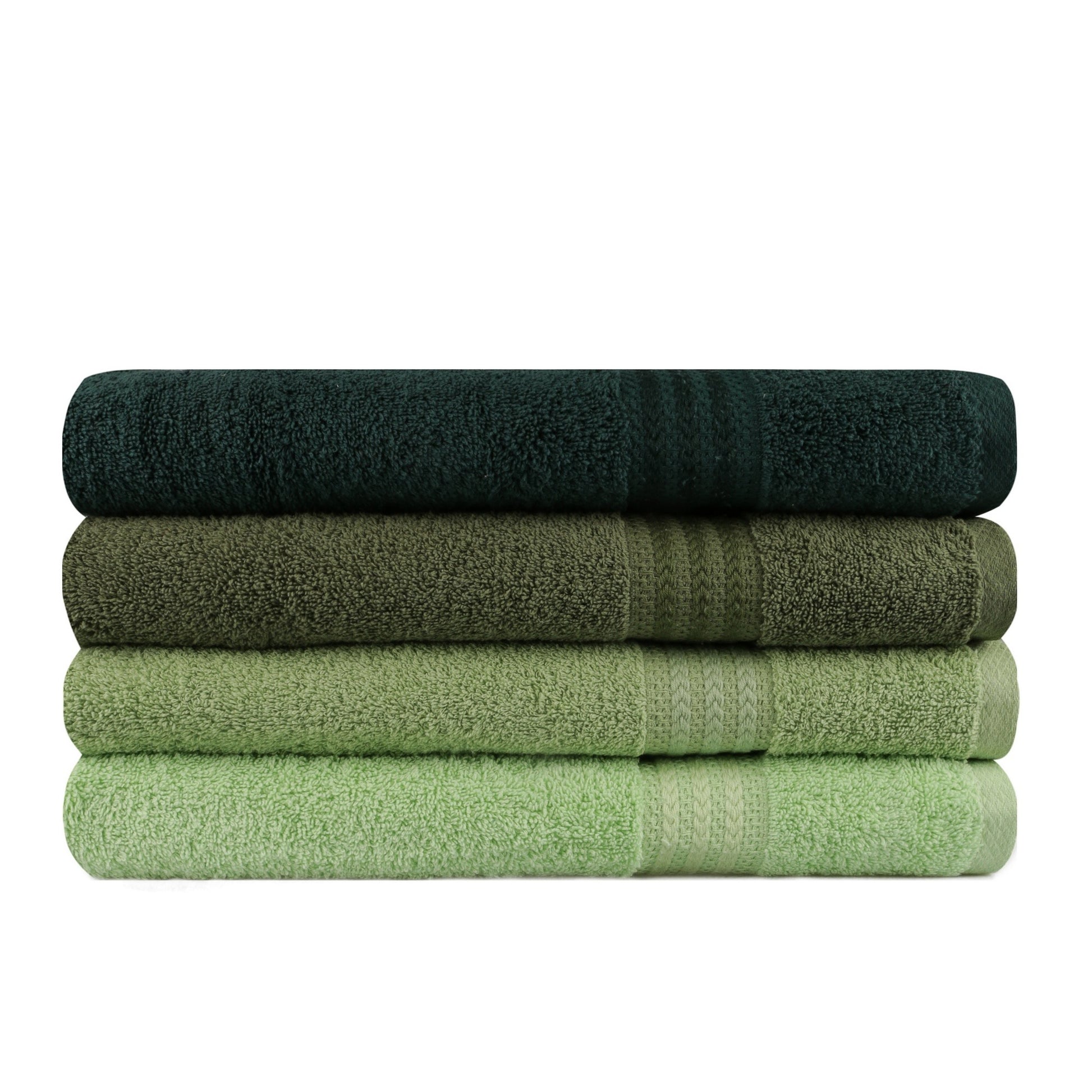 Juego De Toallas De Baño (4 Piezas) Verde Claro, Verde Oliva, Verde Y Verde Oscuro_1