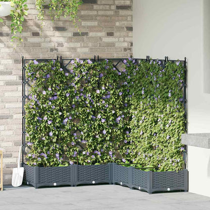 Macetero De Jardín 5 Uds. Gris Claro 120 X 120 X 125,5 Cm Pp_1