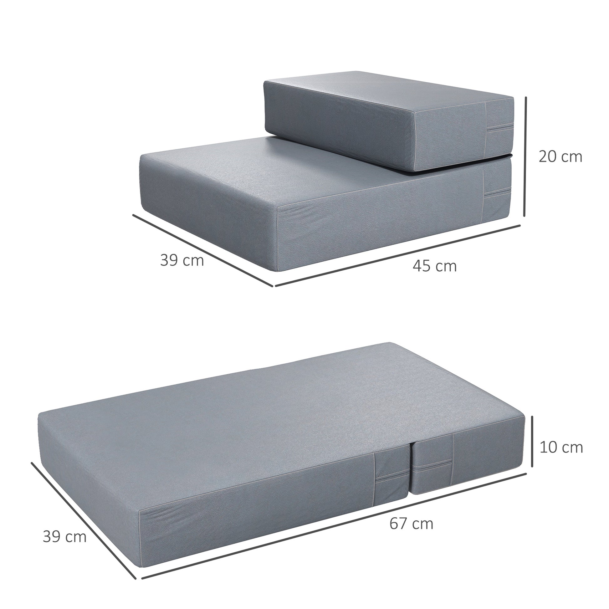Pawhut Escalera Mascotas 2 Peldaños Cama De Perros Desmontable 45x39x20 Cm Gris_2