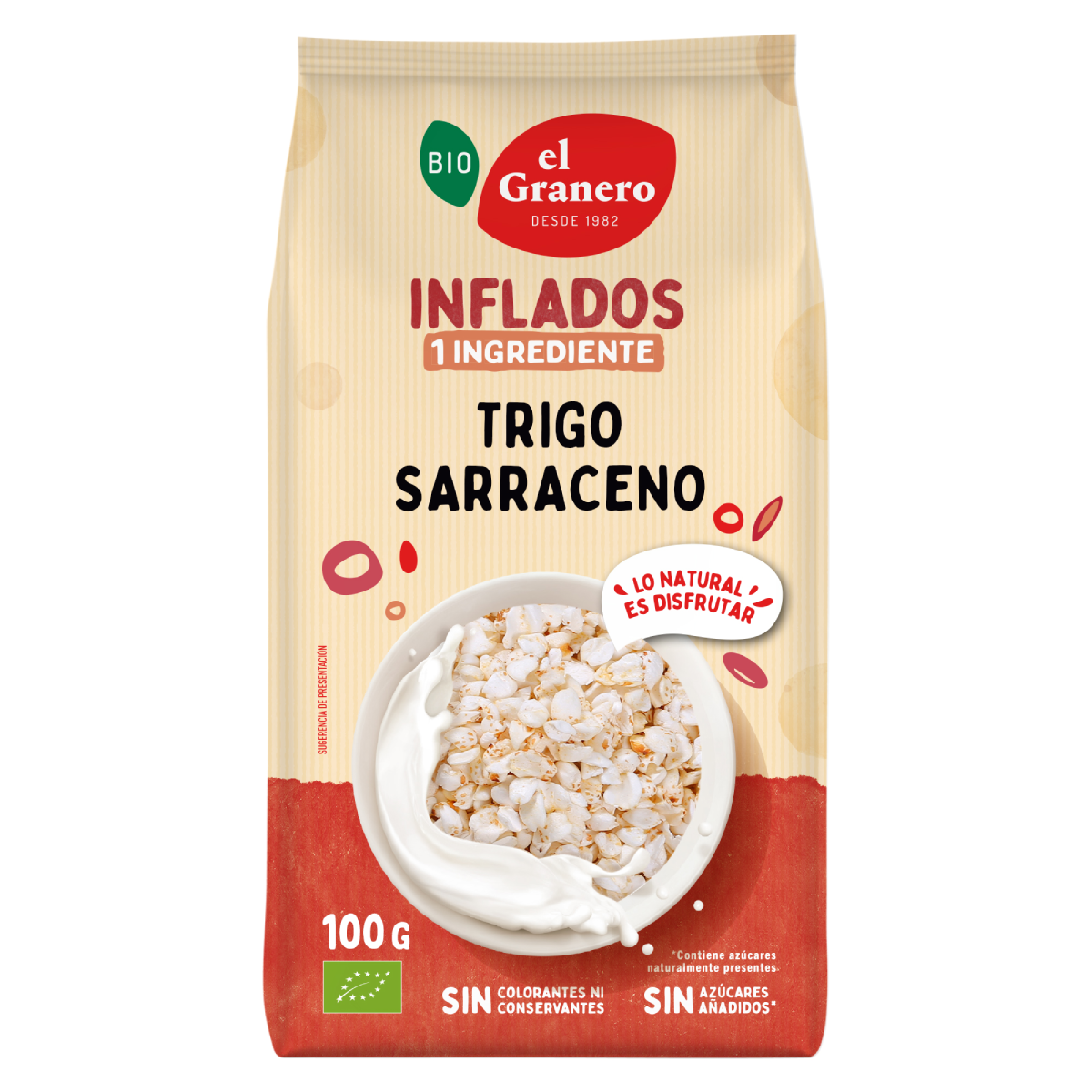 Trigo sarraceno biológico tufado El Granero, 100g