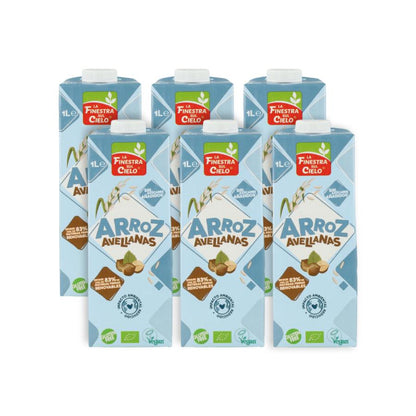 Pack de 6 Bebida Biológica de Arroz com Avelã La Finestra Sul Cielo 1 L