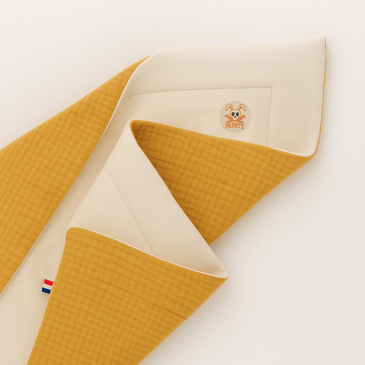 Manta De Algodón Orgánico Rex Blanco Y Miel_4