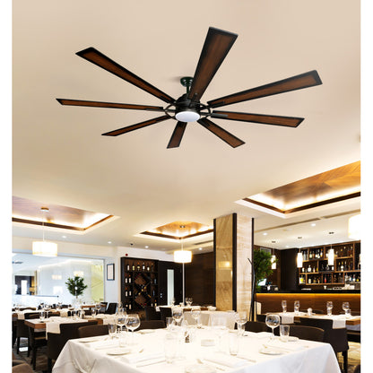 Ventilador Dc Fusion 24w Negro/roble 8 Aspas 183d Reg. Intensidad 2950lm 3000k-6000k C/remoto, Timer, Mem._1