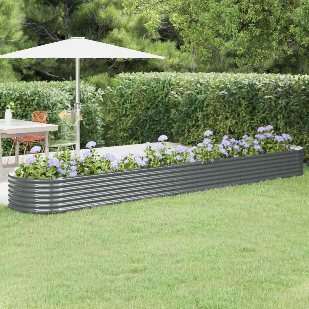 Jardinera Arriate Acero Galvanizado Antracita 440x80x36 Cm_1