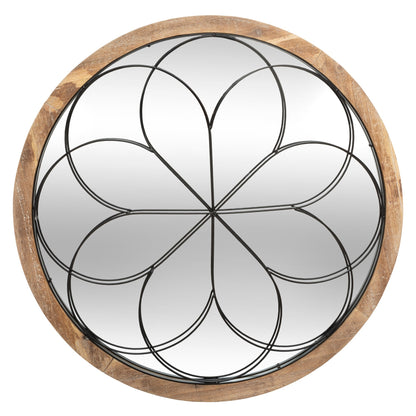 Well Home - Espejo De Roseta De Madera_0