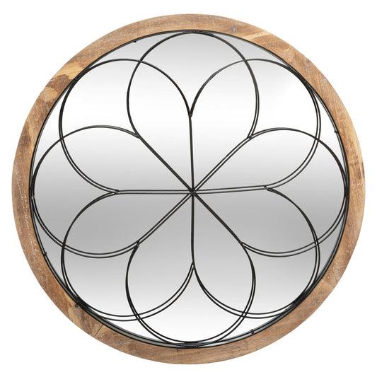 Well Home - Espejo De Roseta De Madera_0