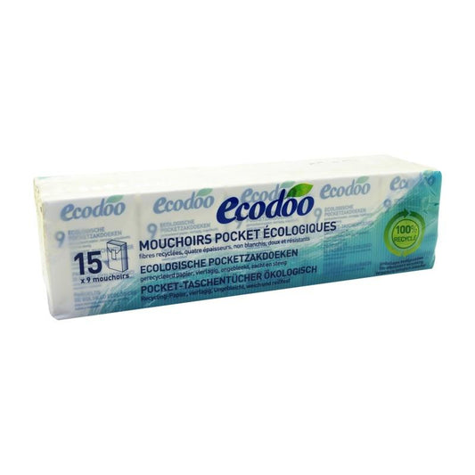 Lenço de bolso 100% fibra reciclada Ecodoo 15 unidades