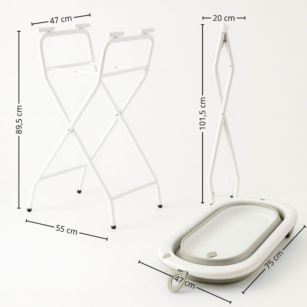 Bathby | Bañera Bebé Gris Con Cojín, Termómetro Y Soporte Plegable | Ligera, Segura Y Compacta Para Recién Nacidos_4