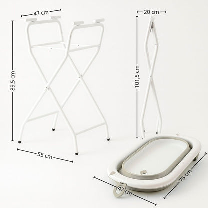 Bathby | Bañera Bebé Gris Con Cojín, Termómetro Y Soporte Plegable | Ligera, Segura Y Compacta Para Recién Nacidos_4