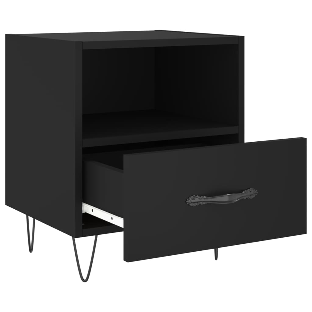 Mesitas De Noche 2 Uds Madera Ingeniería Negro 40x35x47,5 Cm_3