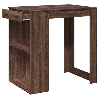 Mesa Alta De Bar Madera Ingeniería Marrón Roble 102x70x103,5 Cm_2