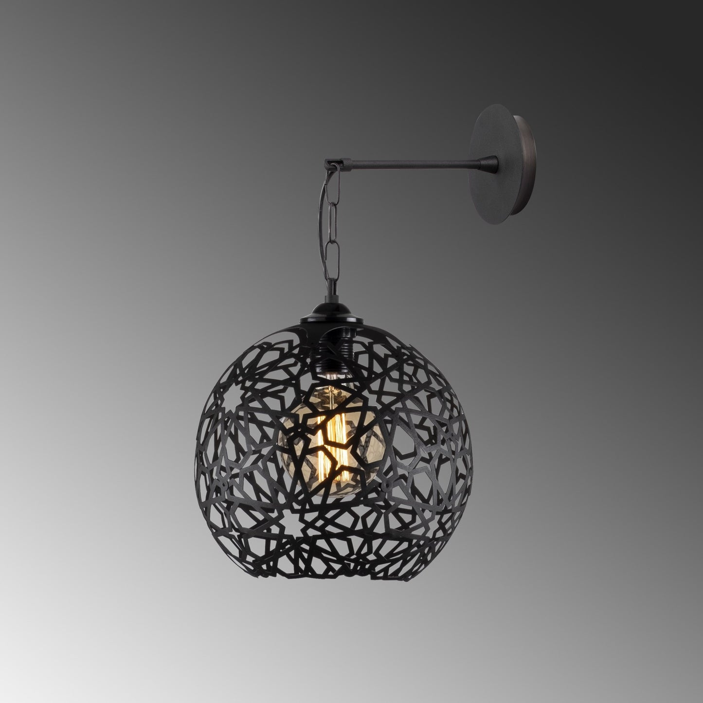 Aplique De Pared, Metal , Negro, 25x30x35, Casquillo E 27 Max 40 W_4