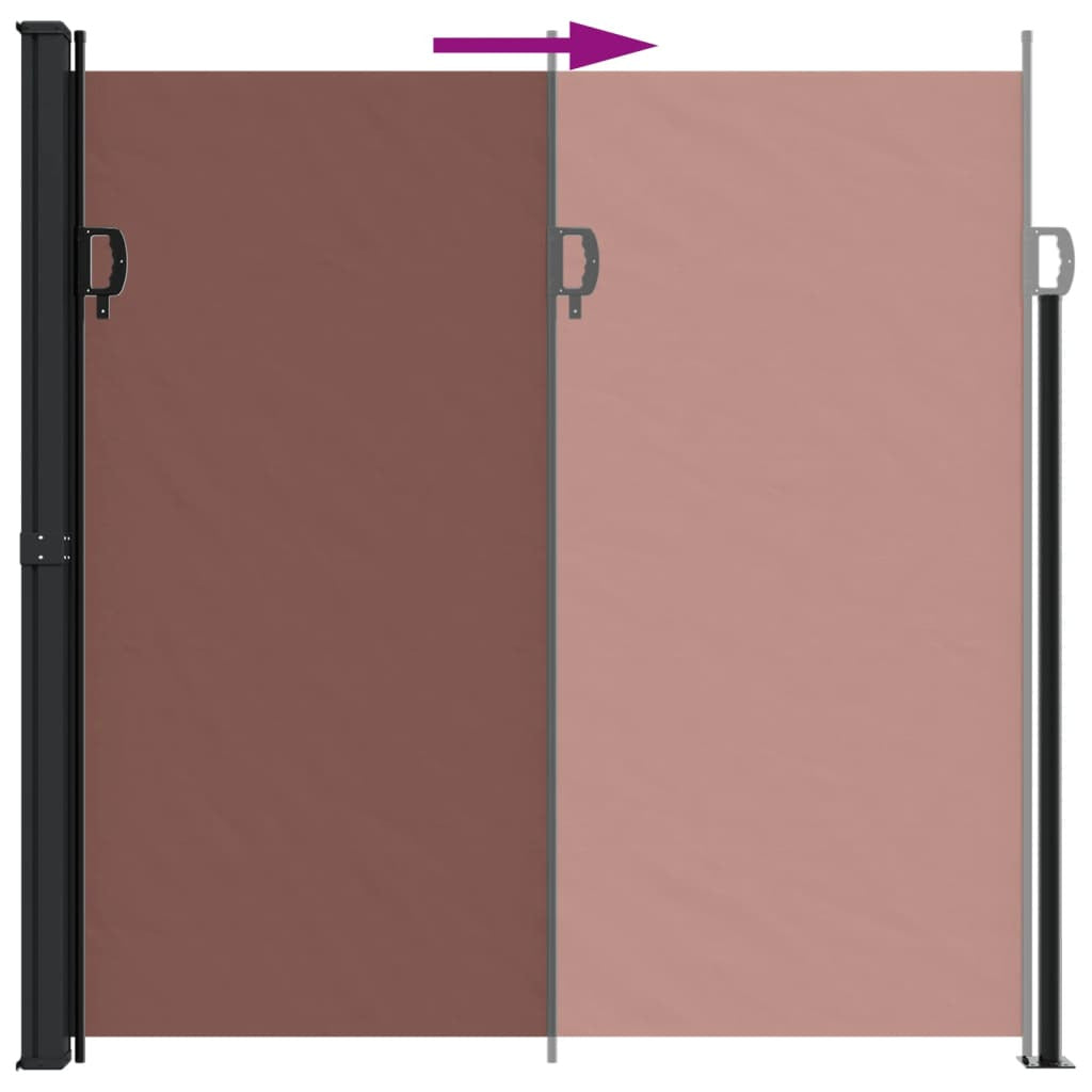 Vidaxl Toldo Lateral Retráctil De Jardín Marrón 140x500 Cm_4