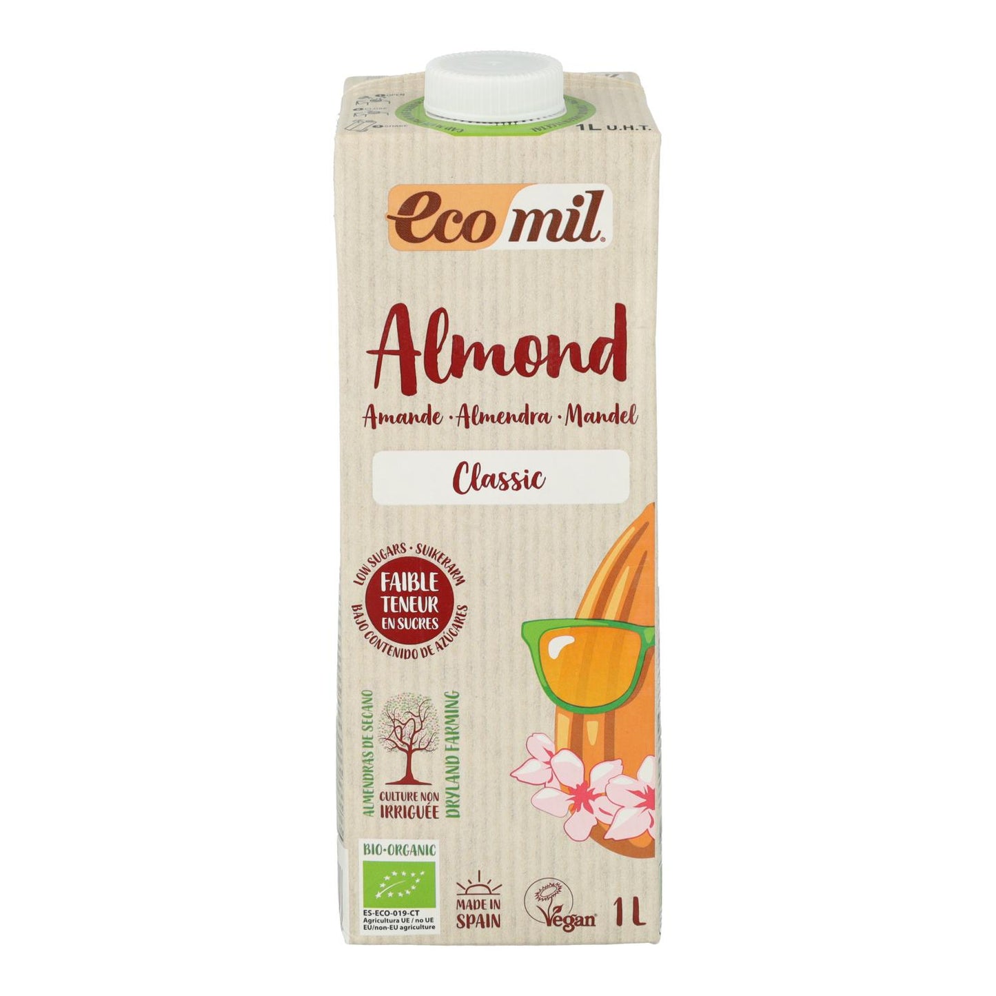 Bebida à base de plantas EcoMil Classic Bio Almond 1 L