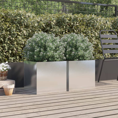 Jardineras 2 Unidades Acero Inoxidable Plateado 42x40x39 Cm_2