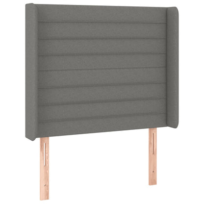 Cama Box Spring Colchón Y Luces Led Tela Gris Oscuro 90x200 Cm / Vetonek_4