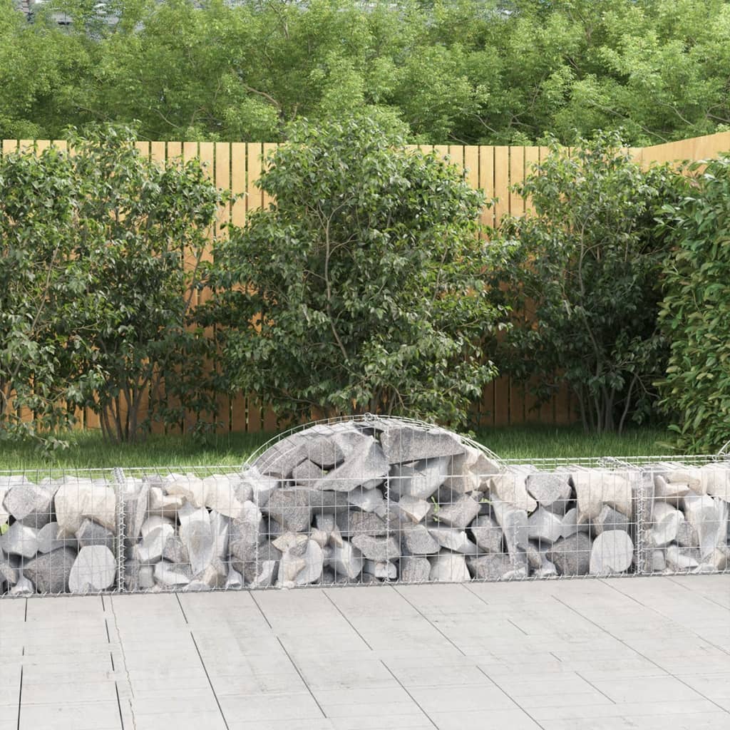 Cestas De Gaviones 12 Uds Forma De Arco Hierro 200x50x40/60 Cm_1