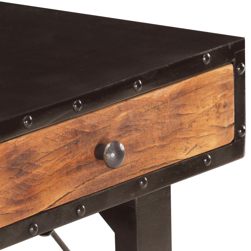 Mesa Consola De Madera Maciza Reciclada 118x35x76 Cm_3