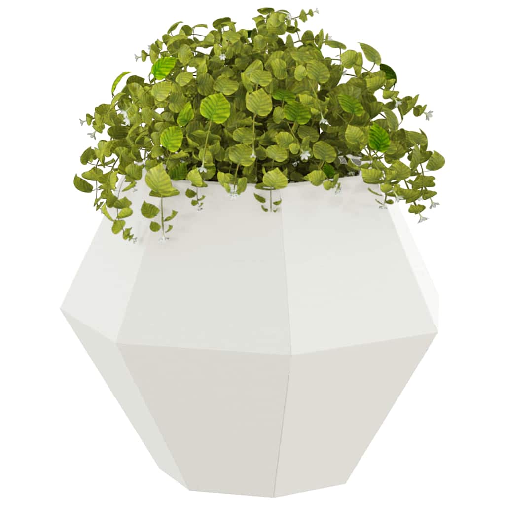 Jardinera 2 Uds. Blanco 50 X 50 X 40 Cm Acero_2