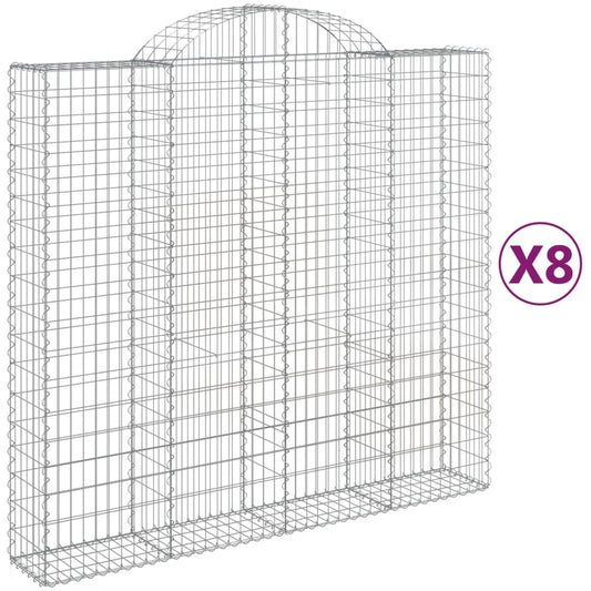 Cestas De Gaviones 8 Uds Forma De Arco Hierro 200x50x180/200 Cm_0