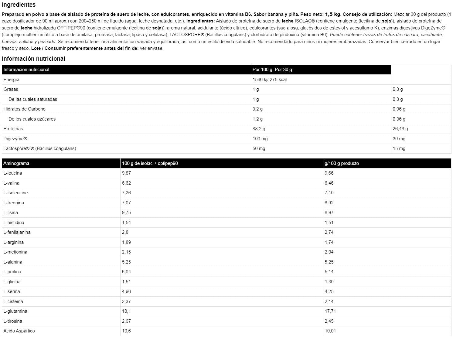Isoluxe Cfm - 1,5kg - Platano Y Piña - Proteína De Aislado De Suero Isolate - Io.genix_5