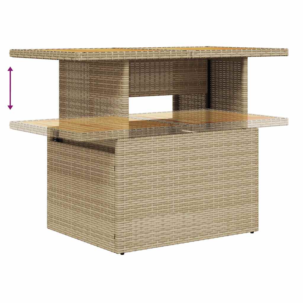 Set Sofás Jardín Y Cojines 9 Pzas Ratán Sintético Acacia Beige / Vetonek_0
