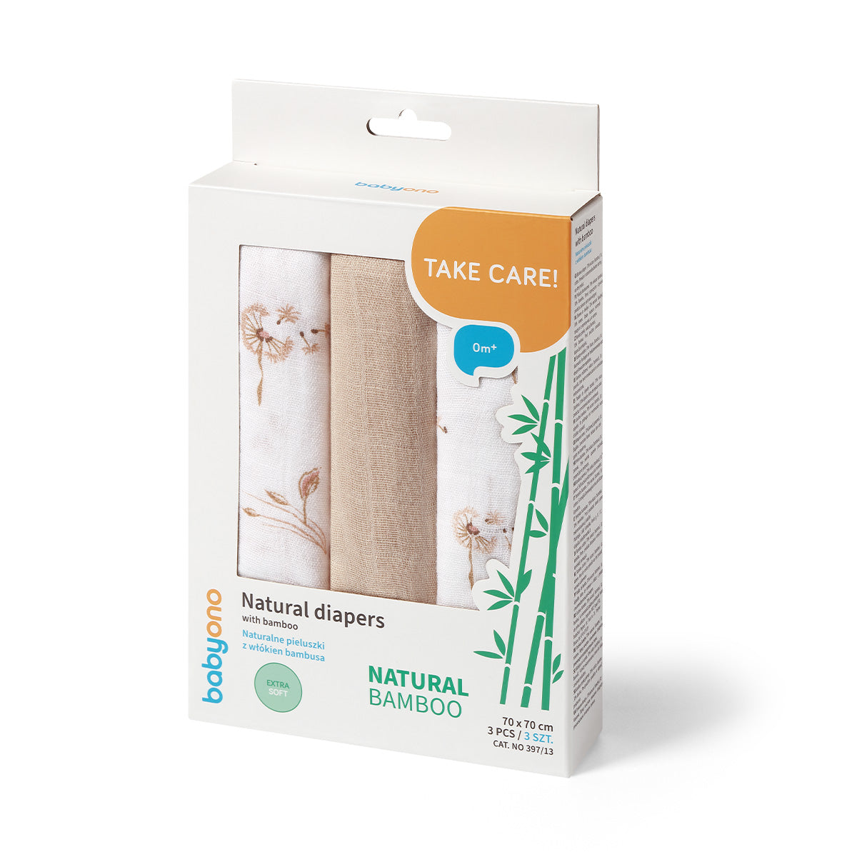 Pack 3 Muselinas Bambú Organico 70x70 Cm Beige_1