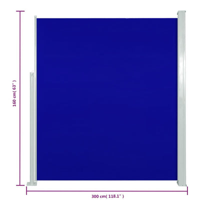 Vidaxl Toldo Lateral Retráctil De Jardín Azul 160x300 Cm_2