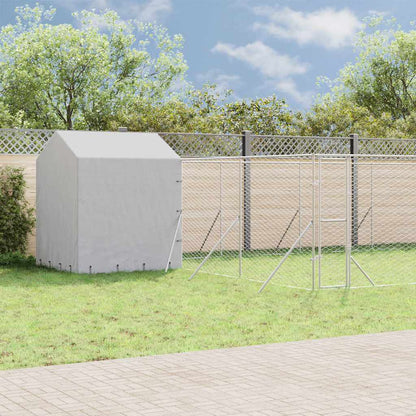 Perrera De Exterior Con Toldo Acero Galvanizado Plata 10x6x2,5m_1