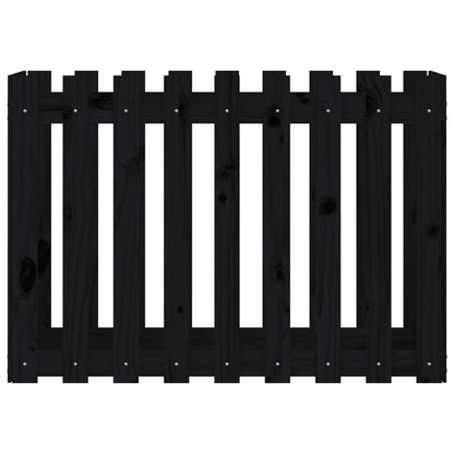 Arriate Elevado Jardín Con Valla Madera Pino Negro 100x50x70cm_4