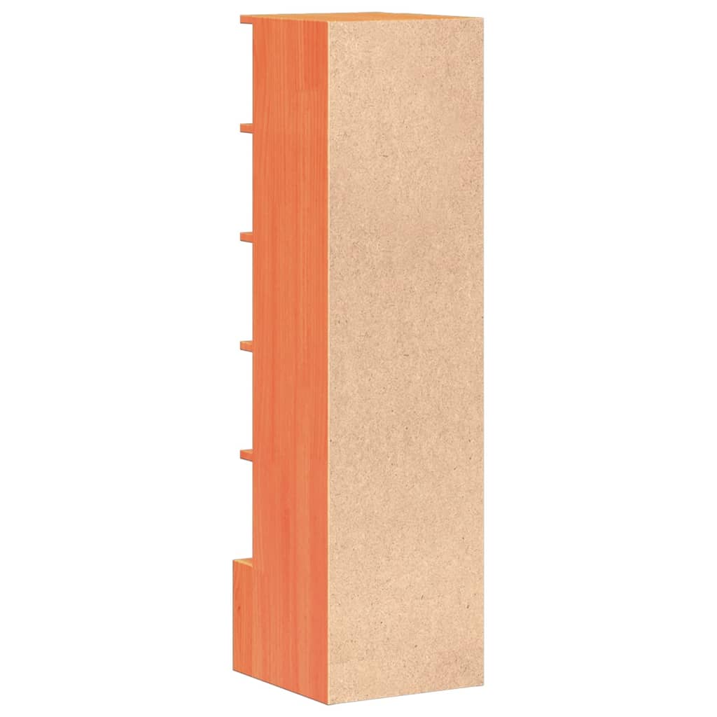 Mueble Zapatero Madera Maciza De Pino Marrón Cera 28x30x104 Cm / Vetonek_1