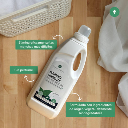 Pack de 3 Detergentes Líquidos para Roupa Planeta Huerto ECO Sem Perfume 1,5 Litros