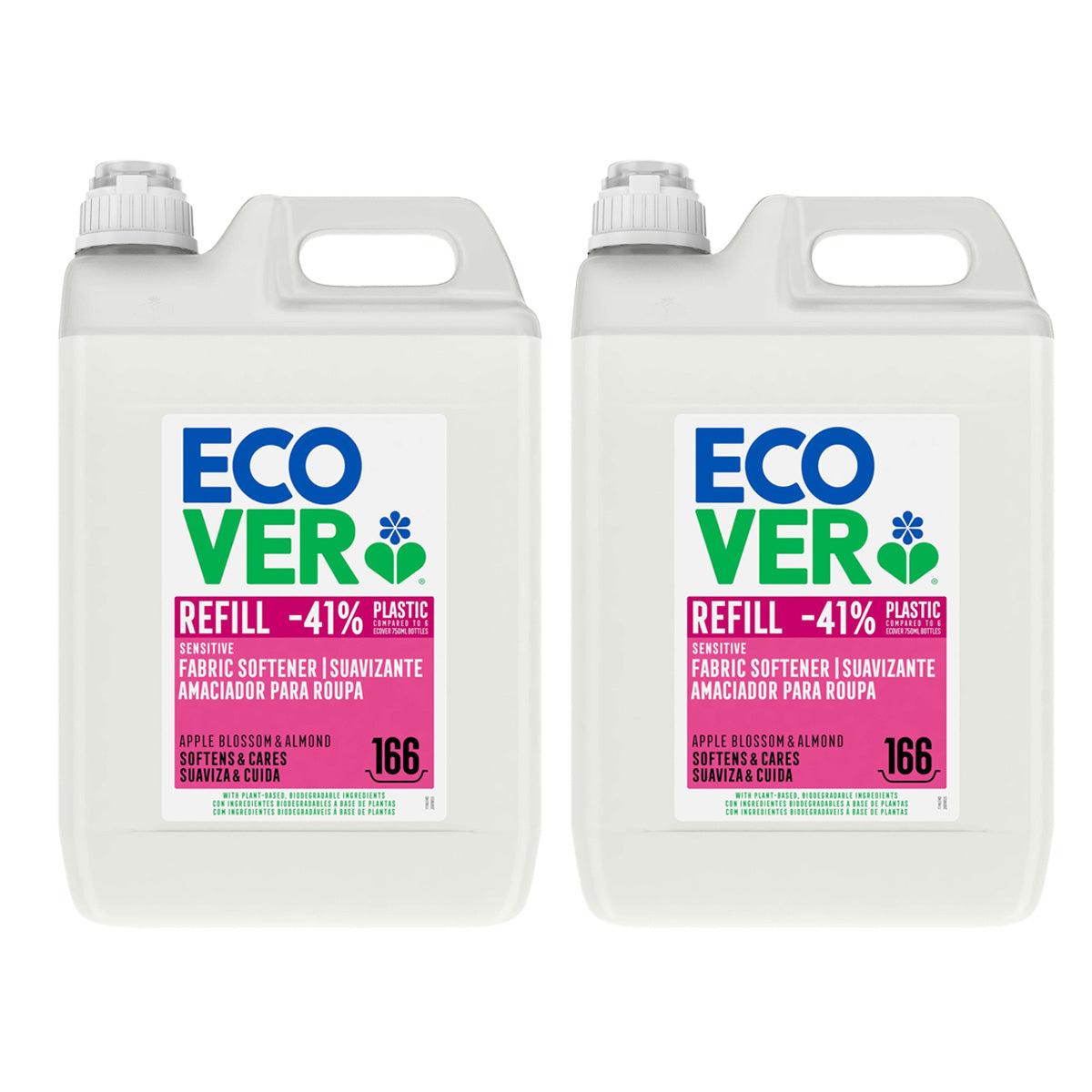 Pack de 2 Amaciadores Ecover Flor de Maçã e Amêndoa 5 L