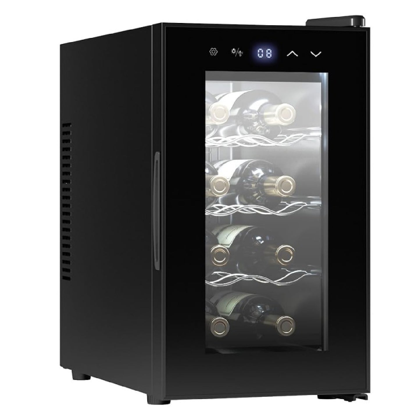 Vinoteca 8 Botellas Bolero Grandsommelier 830 Coolcrystal, Enfriamiento Termoeléctrico, Temperatura Regulable Entre 8-18ºc, Control Táctil Y Display_0