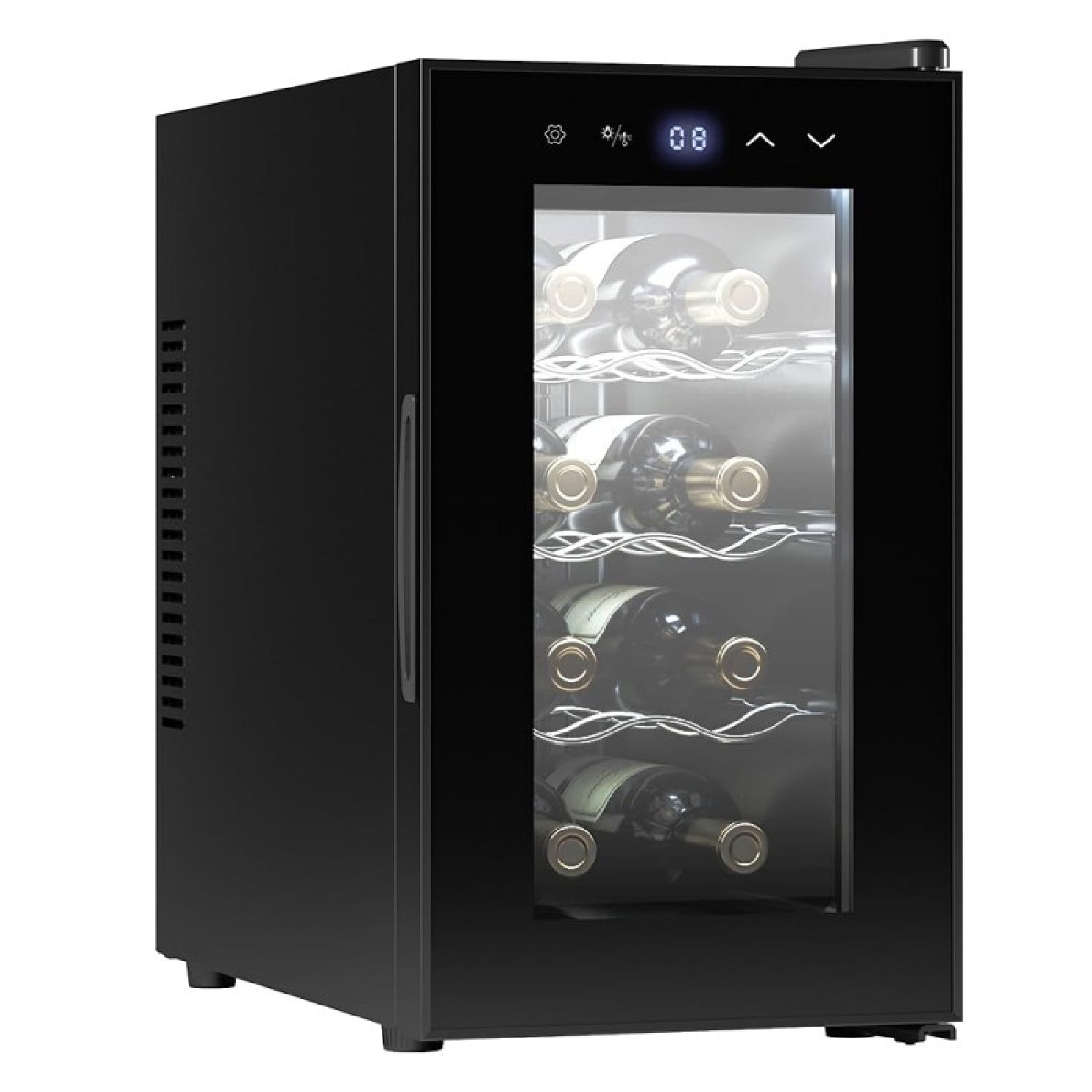 Vinoteca 8 Botellas Bolero Grandsommelier 830 Coolcrystal, Enfriamiento Termoeléctrico, Temperatura Regulable Entre 8-18ºc, Control Táctil Y Display_0